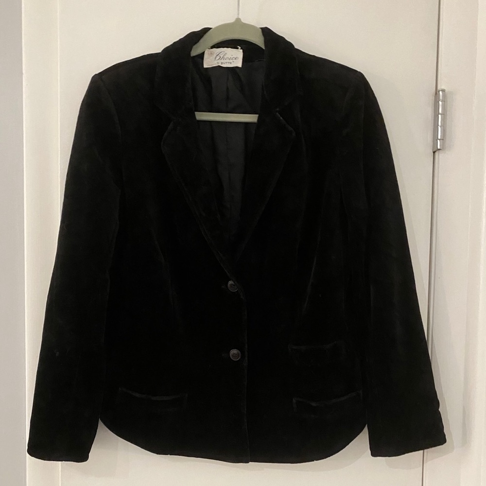 Choice By Butte Black Vintage Velvet Blazer